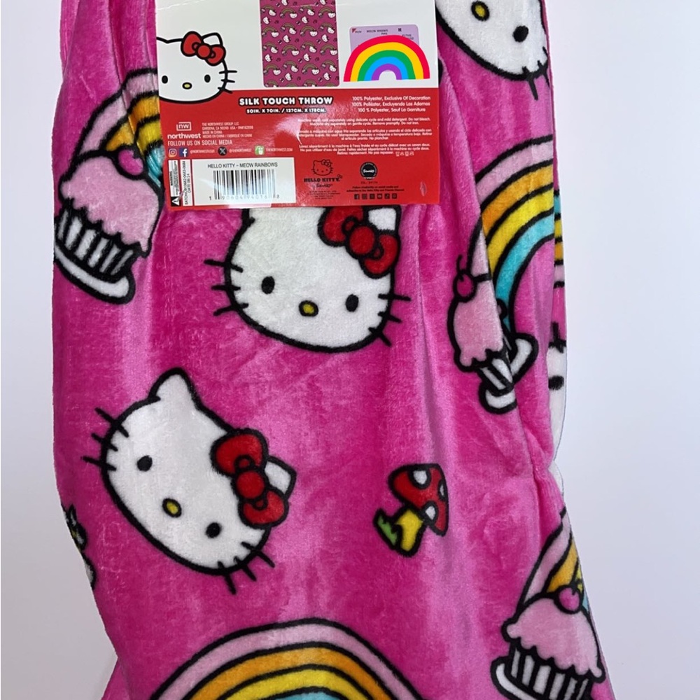 Sanrio Hello Kitty Rainbow cupcake Throw Blanket